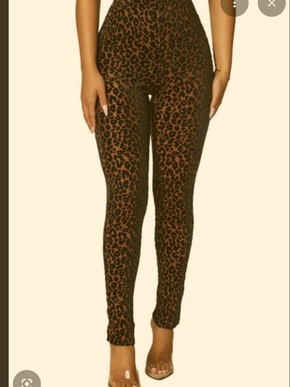 NAKED WARDROBE XL Leopard Print High-Waist Leggings - Brown - Rare